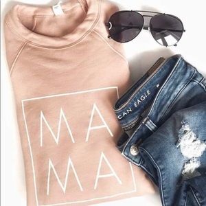 Ashco MAMA peach sweatshirt crew neck pull over